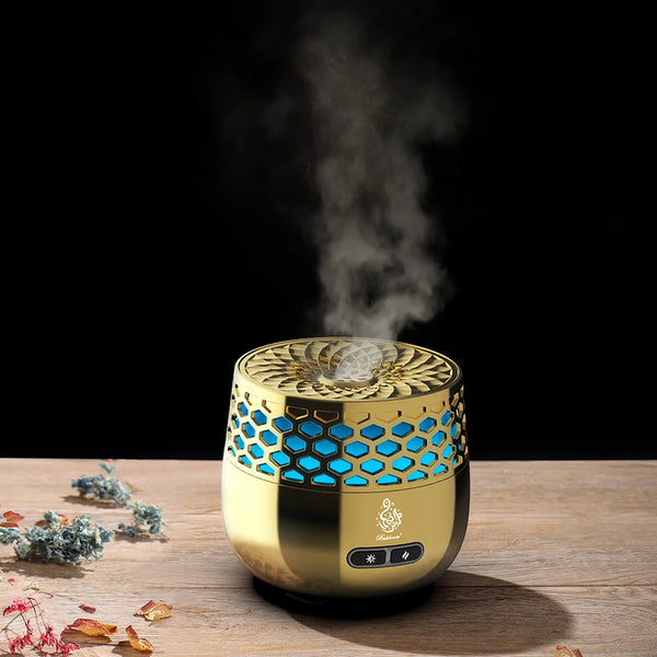 LumiBakhoor Electric Incense Burner – 7-Color LED, Rechargeable