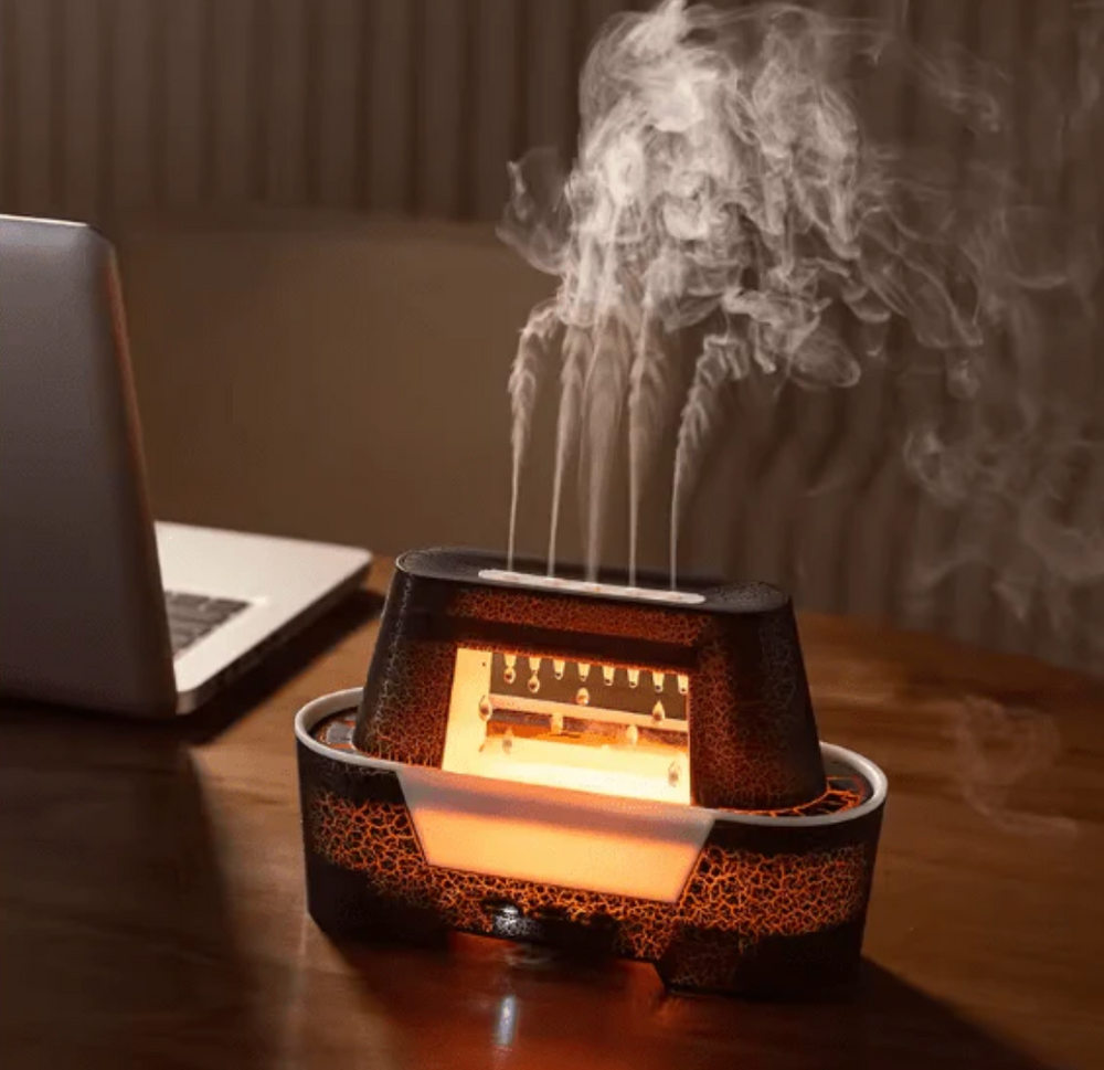 Raindrop Aroma Humidifier — LED Flame Light & Remote Control, Ultrasonic Mist | Dar Luxe