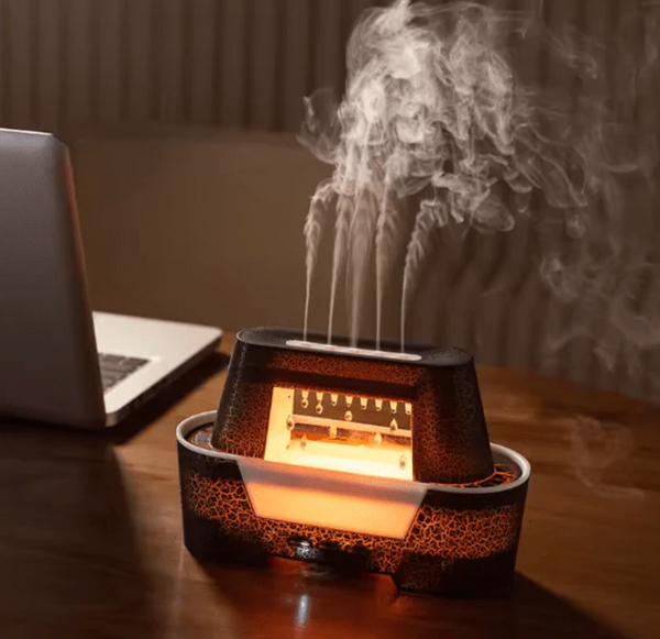 Raindrop Aroma Humidifier — LED Flame Light & Remote Control, Ultrasonic Mist | Dar Luxe