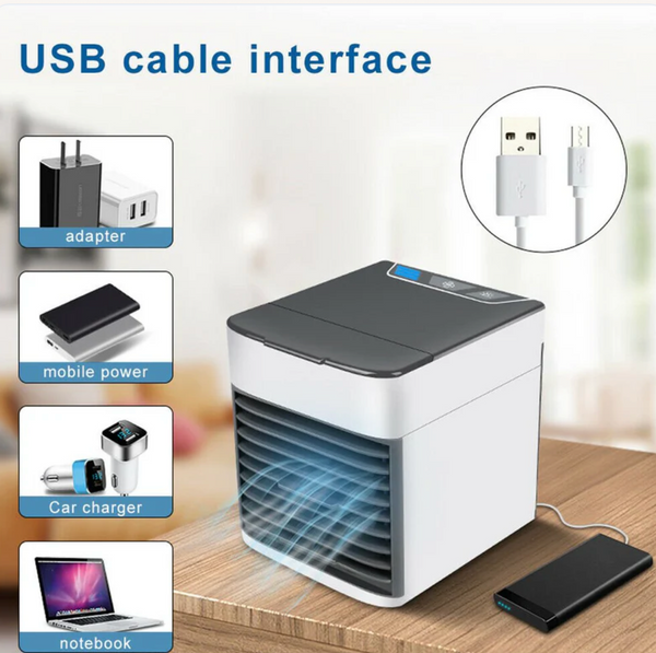 3-in-1 Portable Air Cooler — Fan, Humidifier & Purifier with LED Mood Light | Dar Luxe