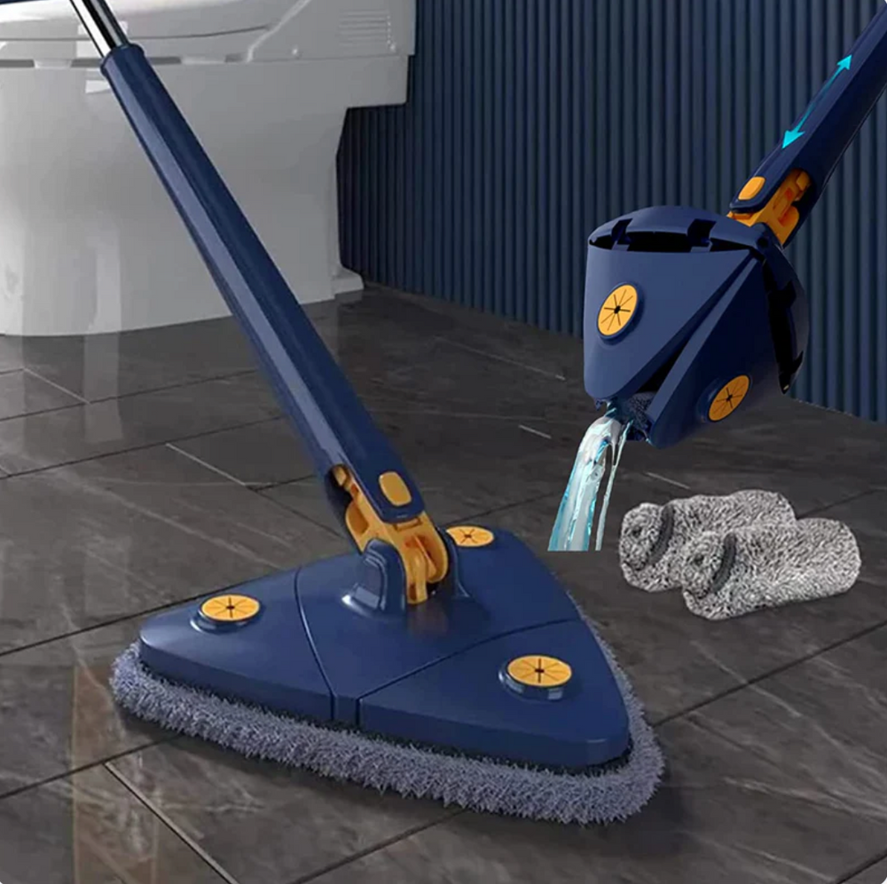 360° Rotating Self-Wringing Mop — Hands-Free Squeeze, Reach Every Corner