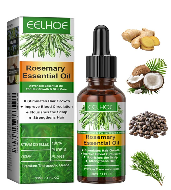 Rosemary Hair Growth Essential Oil — 100% Pure, Strengthens & Thickens Hair